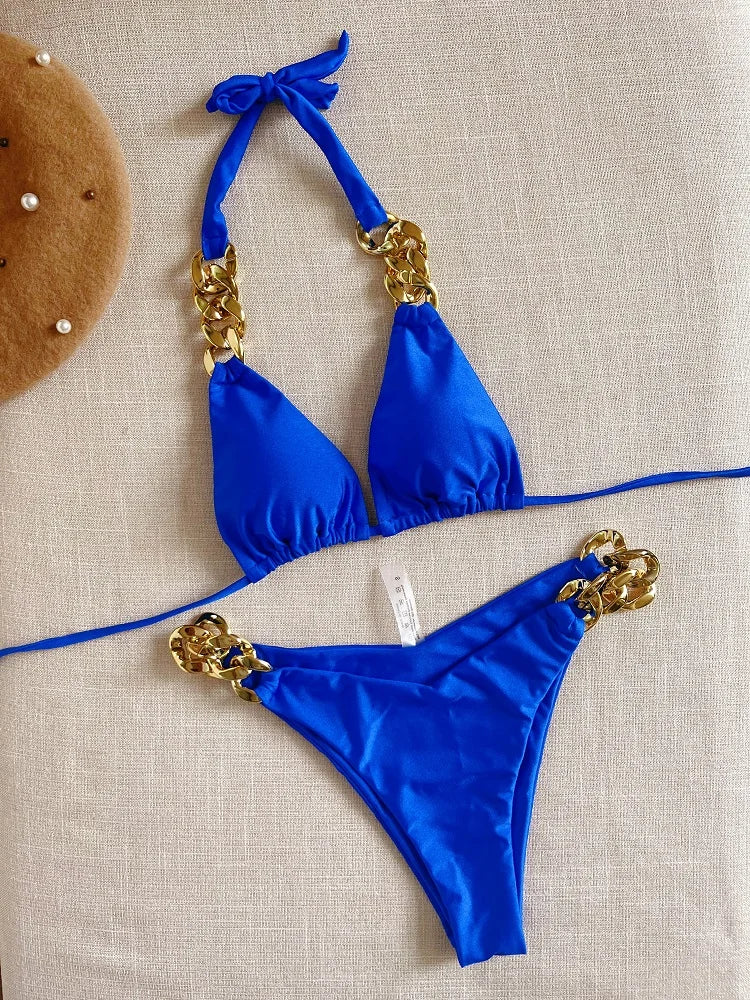 Chain link 2 piece swimsuit