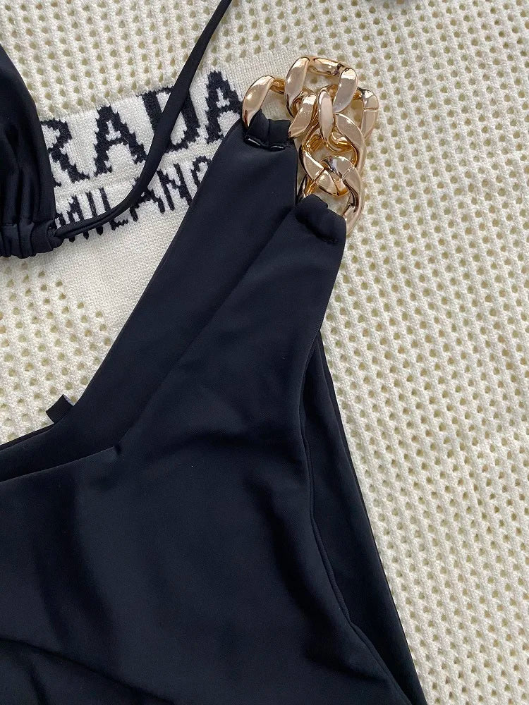 Chain link 2 piece swimsuit