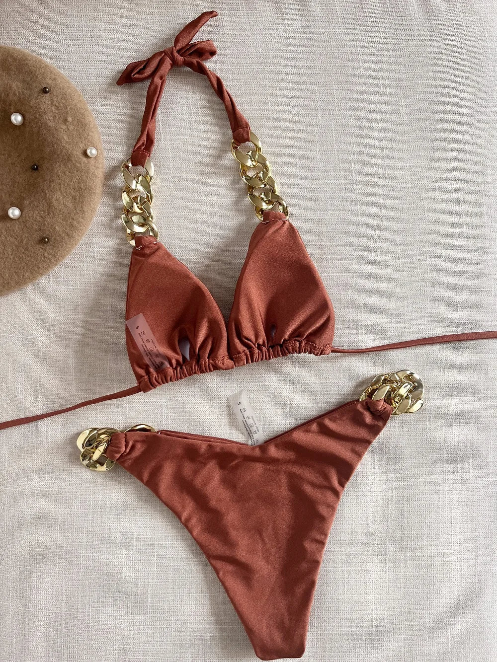 Chain link 2 piece swimsuit