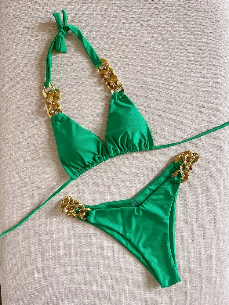 Chain link 2 piece swimsuit